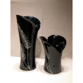 心型花插(亮黑)共2款尺寸 y14379 立體雕塑.擺飾 立體擺飾系列-器皿、花器系列